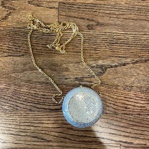 Judith Lieber around crystal & black coin purse